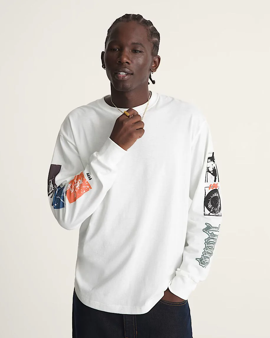 Vans Men's Stormcast Long Sleeve T-shirt Marshmallow VN000PSMFS8 - Image 3