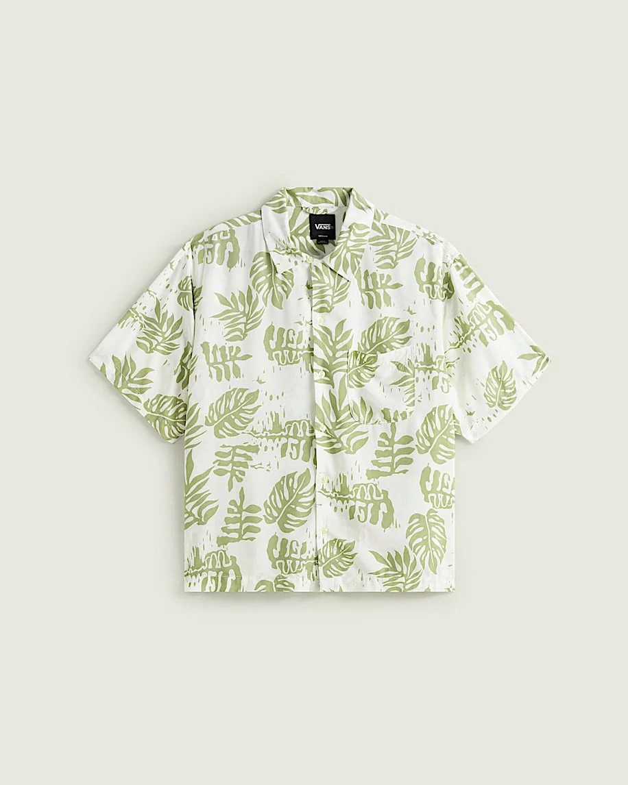 Vans Men's Van Doren Printed Camp SS Shirt Soft Sage Green VN000VTPFSG