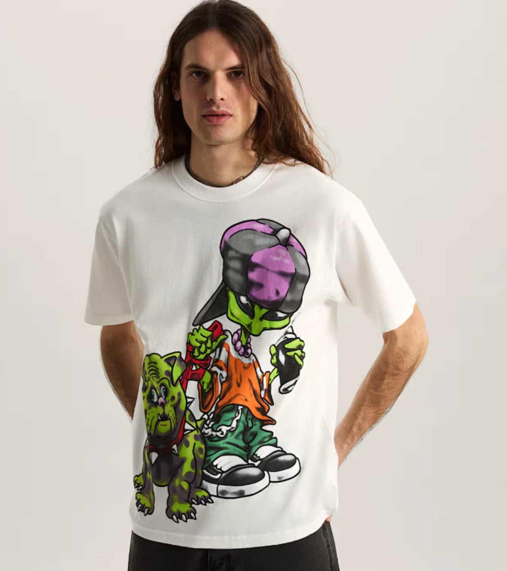 Vans Men's Wreckpack Alien Dog T-Shirt White VN000S1KWHT