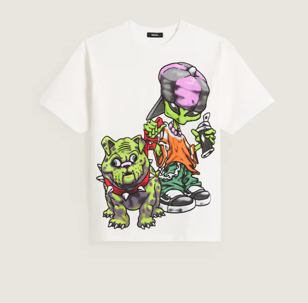 Vans Men's Wreckpack Alien Dog T-Shirt White VN000S1KWHT - Image 4