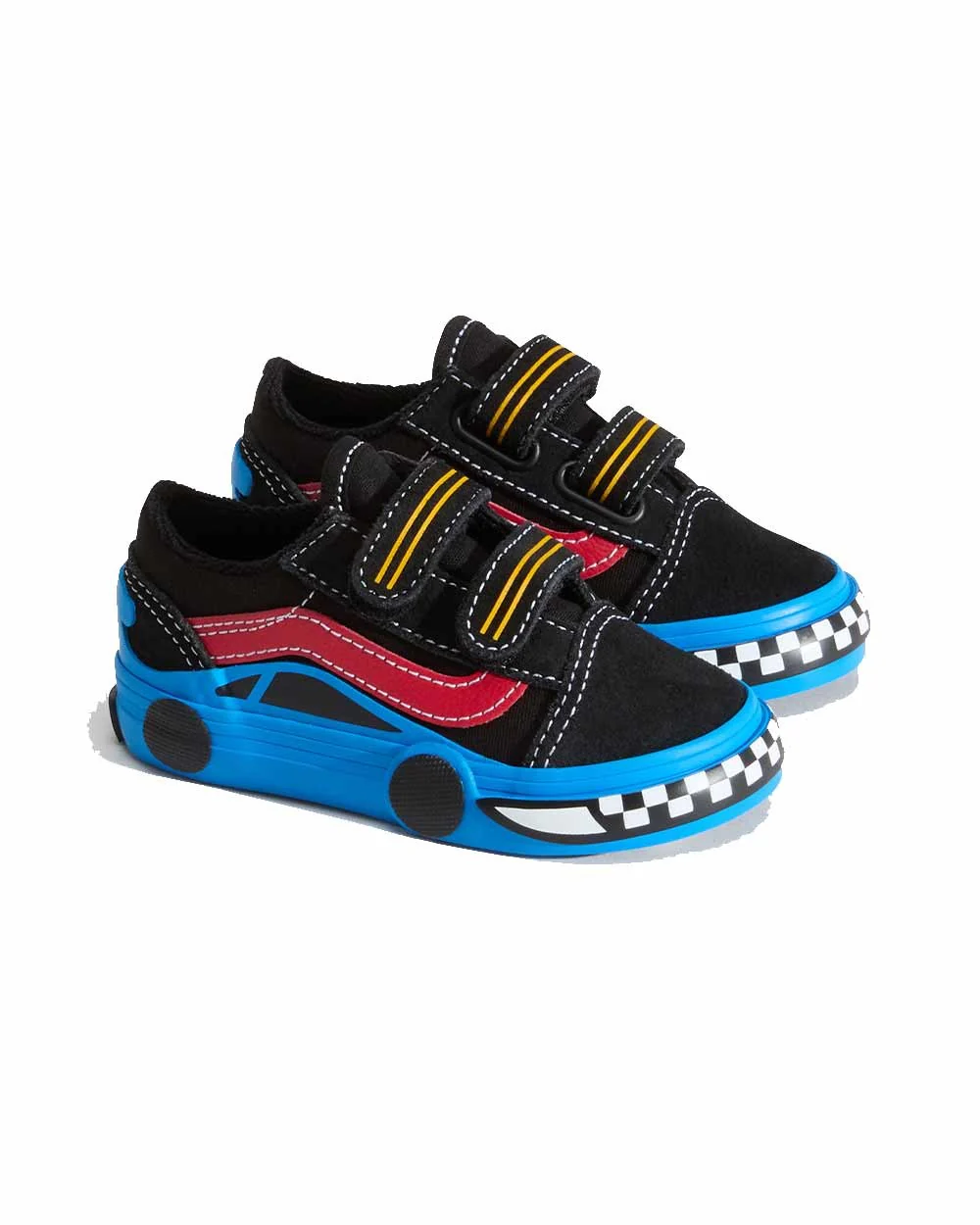 Vans Toddler Old Skool V Car Shoes Black/Blue VN000EE7Y61