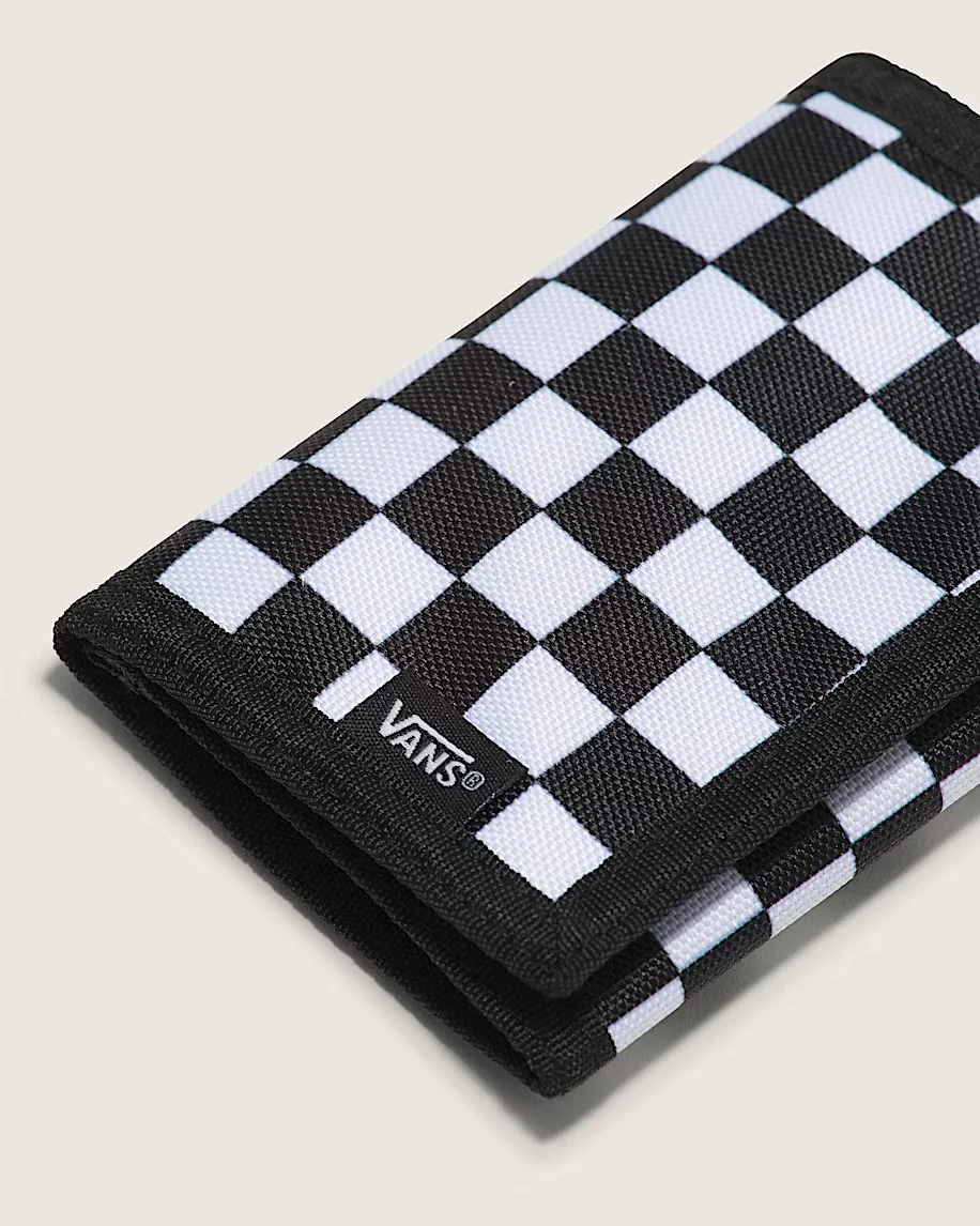 Vans Unisex Slipped Trifold Wallet Black/White Chess VN000C32HU0 - Image 4