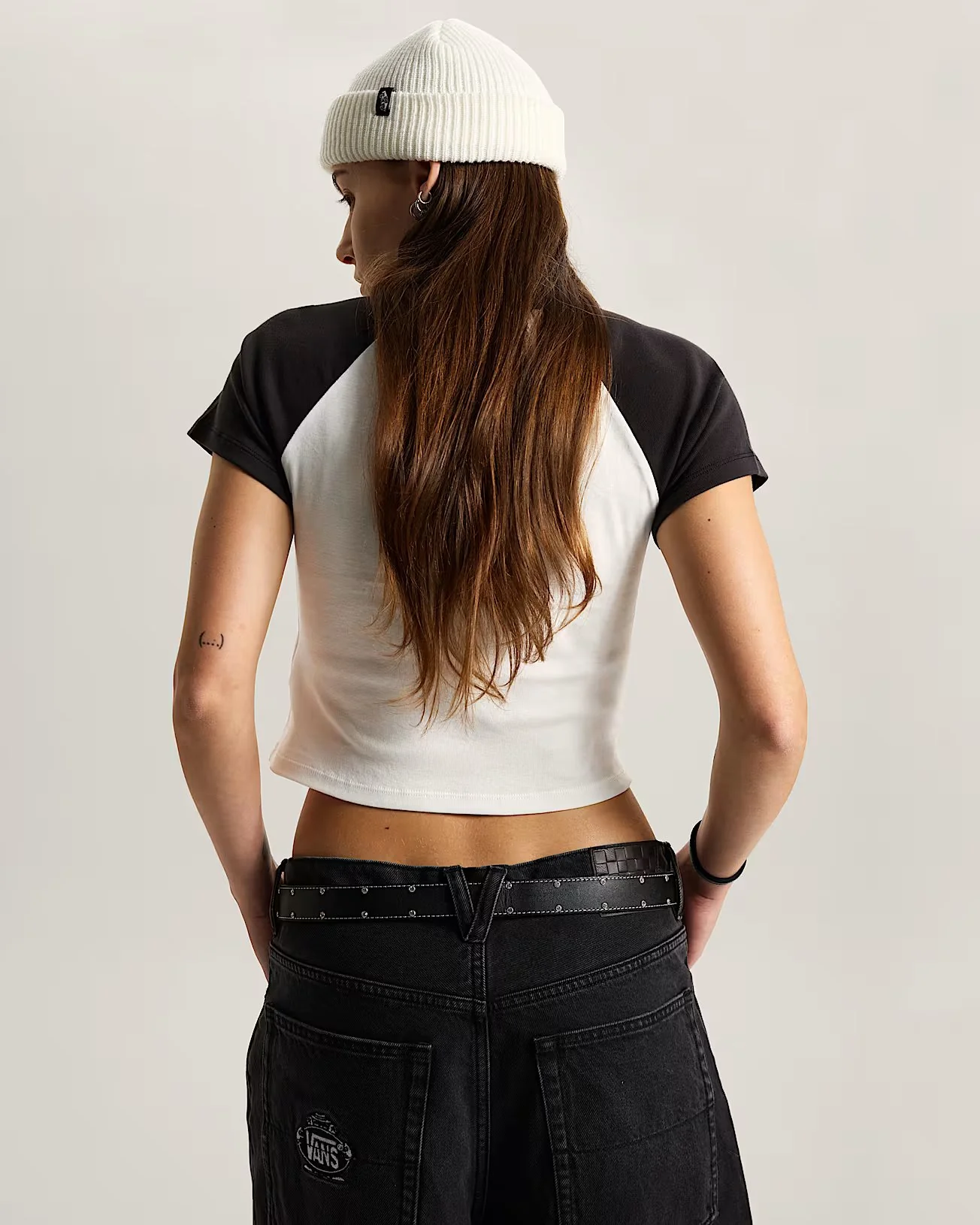 Vans Women's Clare Baby T-Shirt White VN000TBSTWB - Image 2