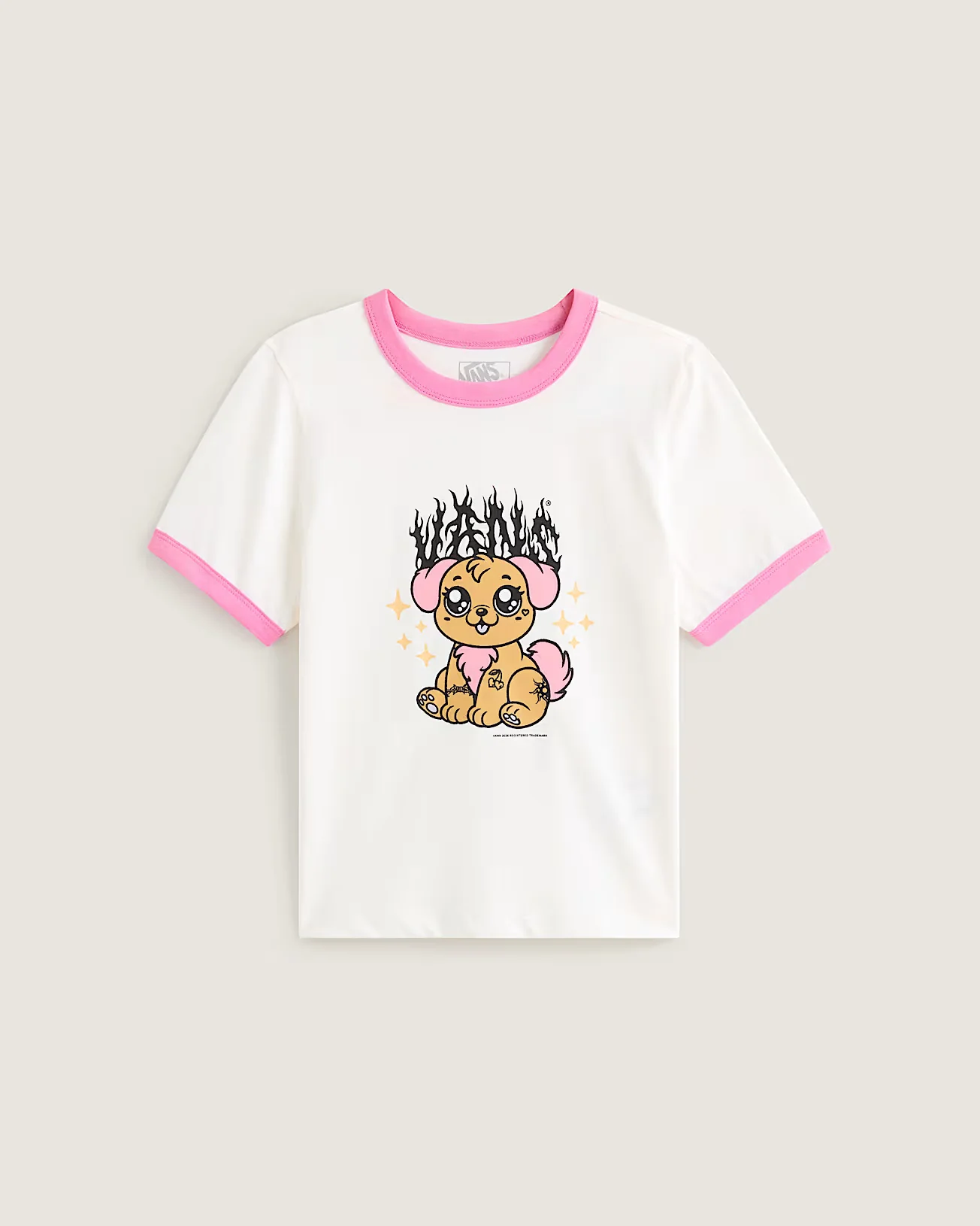 Vans Women's Puppy Ringer T-Shirt White VN000W24C9F