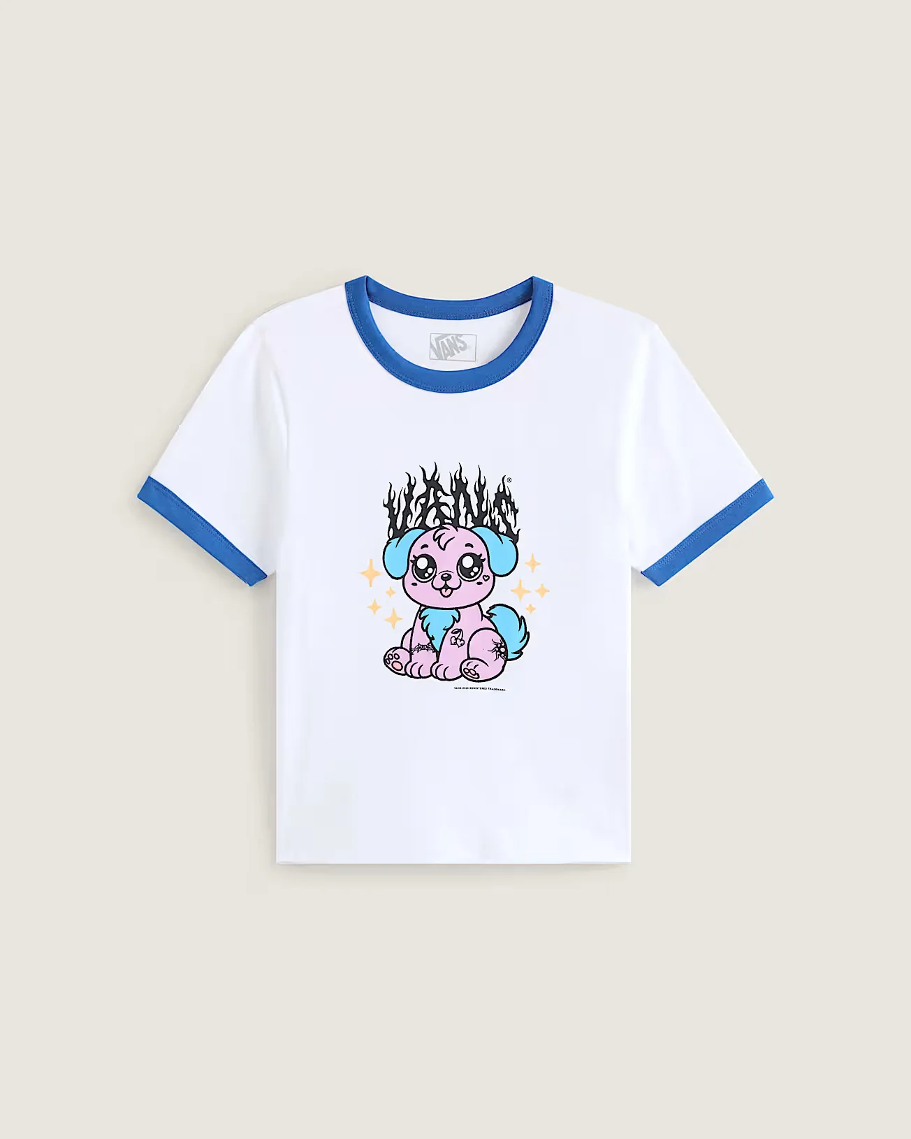 Vans Women's Puppy Ringer T-Shirt White VN000W24WHT