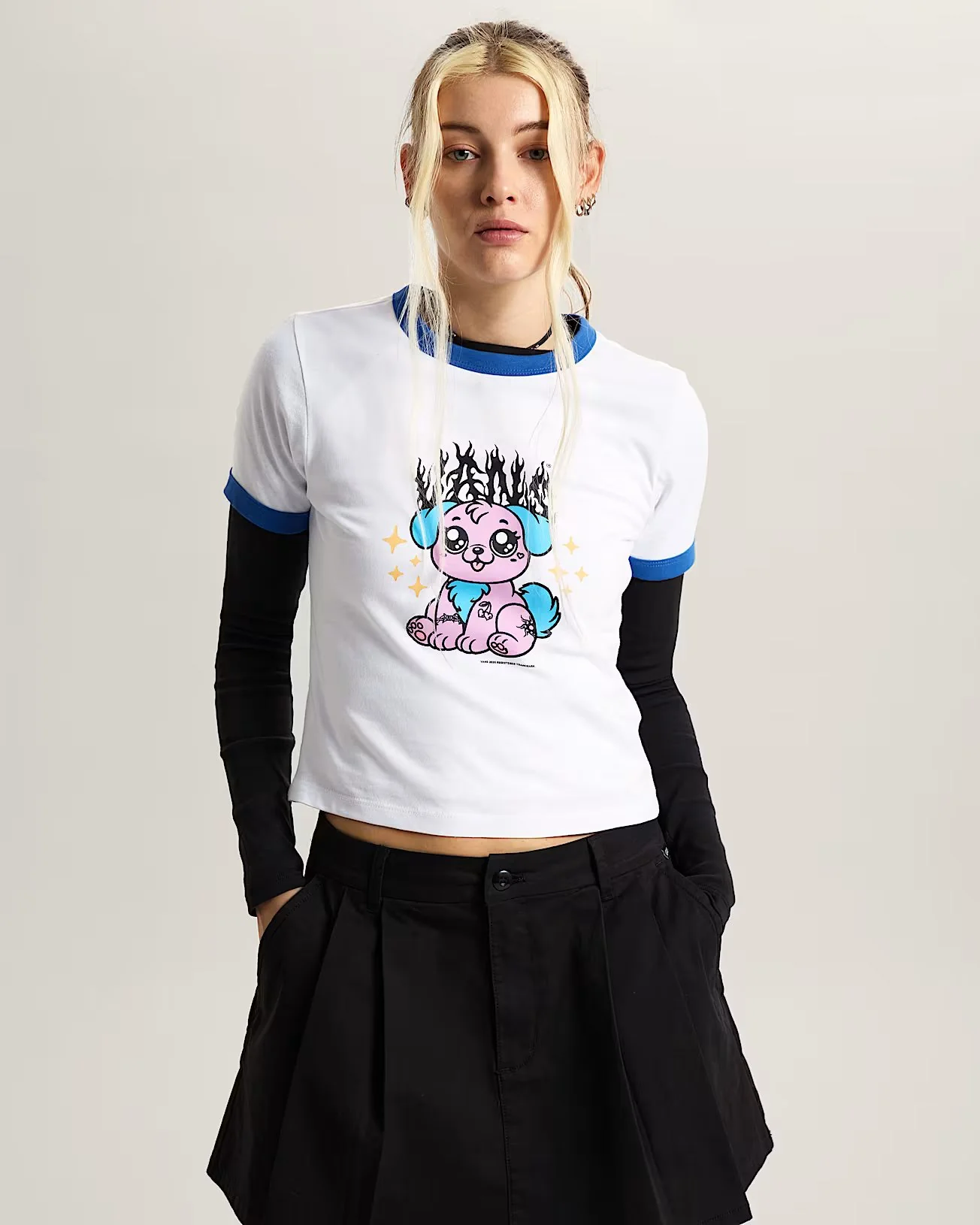 Vans Women's Puppy Ringer T-Shirt White VN000W24WHT - Image 3