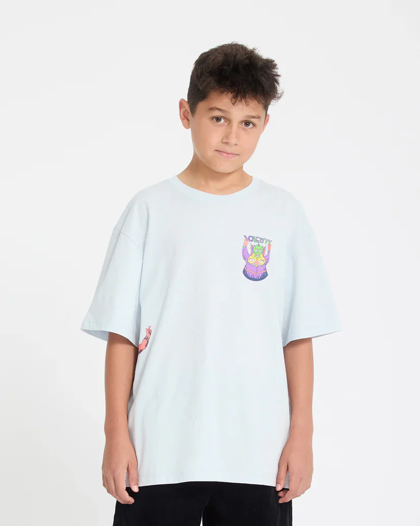Volcom Kid's Ben Sanair 1 T-Shirt Light Blue Acid C3512618_LBA - Image 3