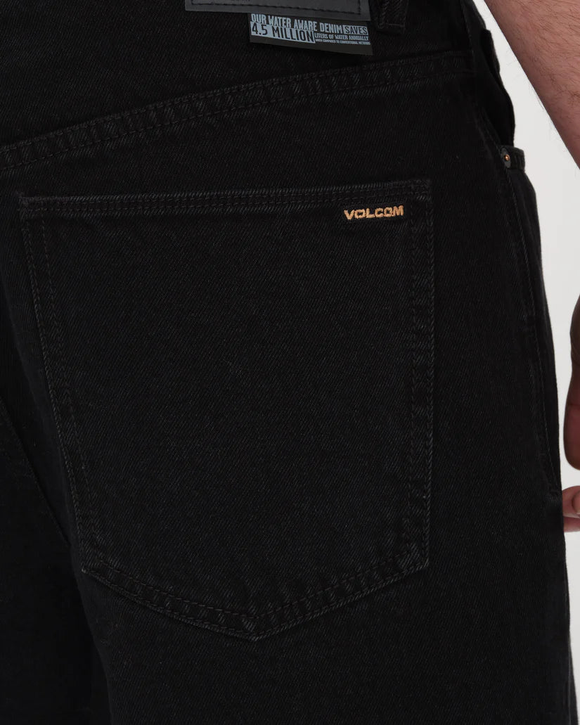 Volcom Men's Billow Denim Relaxed Fit Shorts Black A2012200_BLK - Image 4