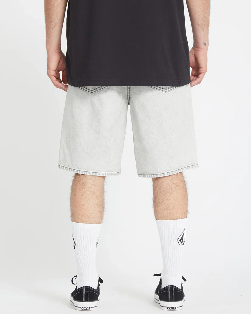 Volcom Men's Billow Denim Relaxed Fit Shorts Bone A2012200_BNE - Image 2