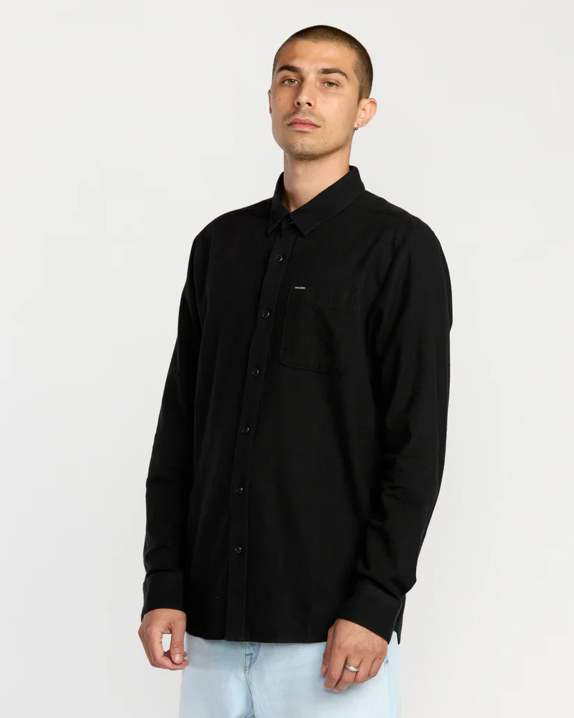 Volcom Men's Caden Solid Shirt Antique Black A0532508-AQK - Image 4
