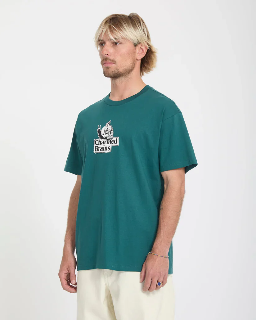 Volcom Men's Charmed Brains T-Shirt Rifle Green A4312663_RFG - Image 3