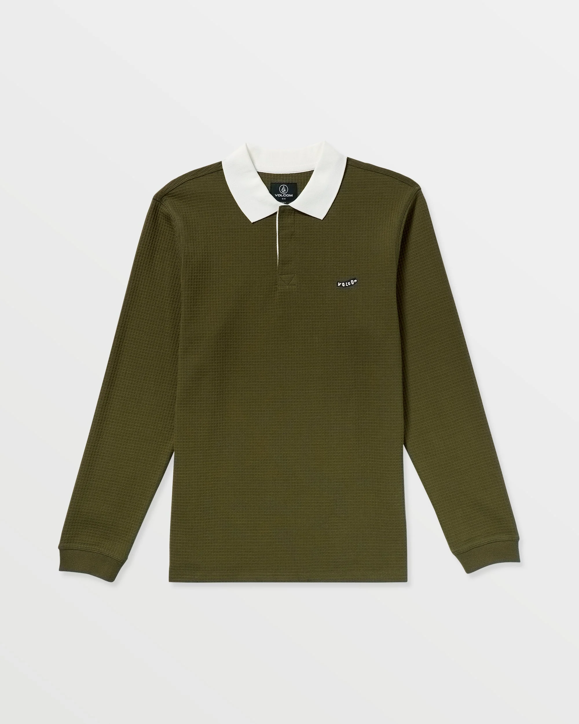 Volcom Men's Curbstone Polo Long Sleeve Shirt Sage Leaf A0332500_SLE7 - Image 6