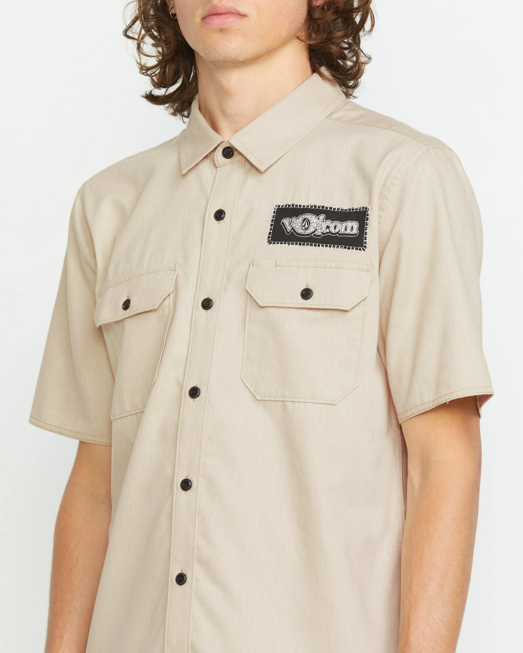 Volcom Men's Ent Shirt Pale Khaki A0412503_PLK - Image 3