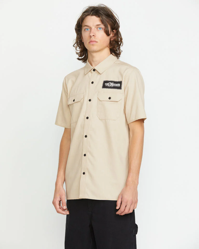 Volcom Men's Ent Shirt Pale Khaki A0412503_PLK - Image 4