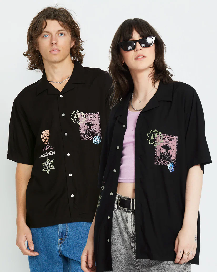 Volcom Unisex Filip Rygalski Woven Shirt Black A0412516_BLK - Image 3