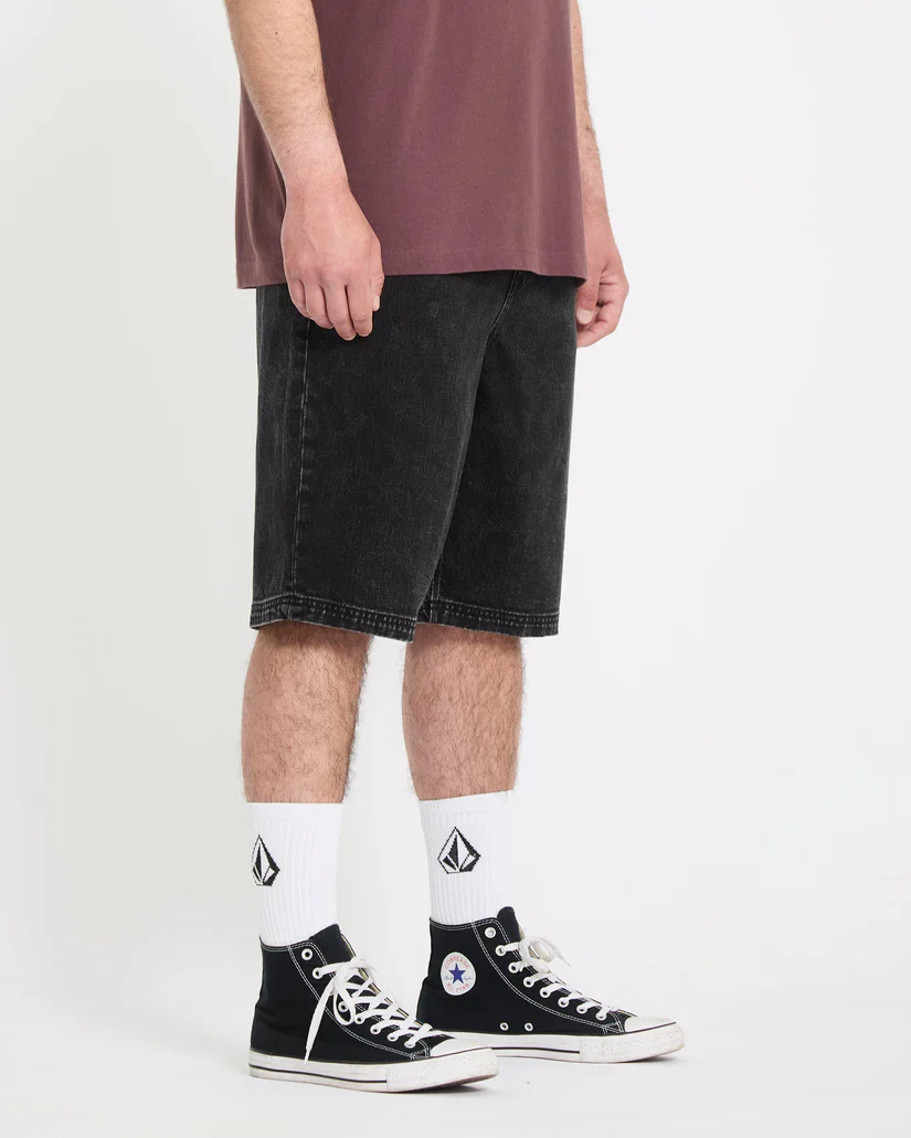 Volcom Men's Freazy 22" Denim Elasticated Waist Short Blackity Black A2012608_BBK - Image 2