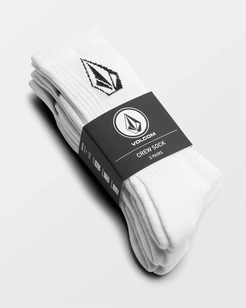 Volcom Men's Full Stone Socks (3 pack) White D6312610_WHT - Image 4