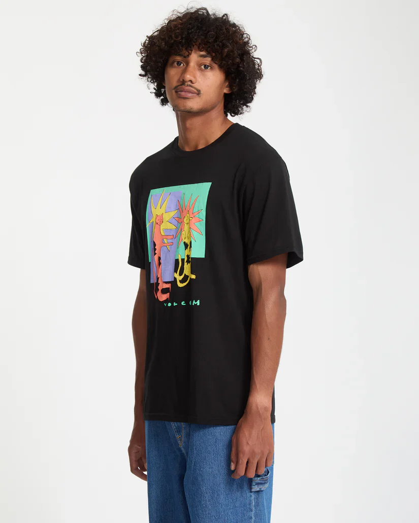 Volcom Men's Longo Cats T-Shirt Black A3532553_BLK - Image 6