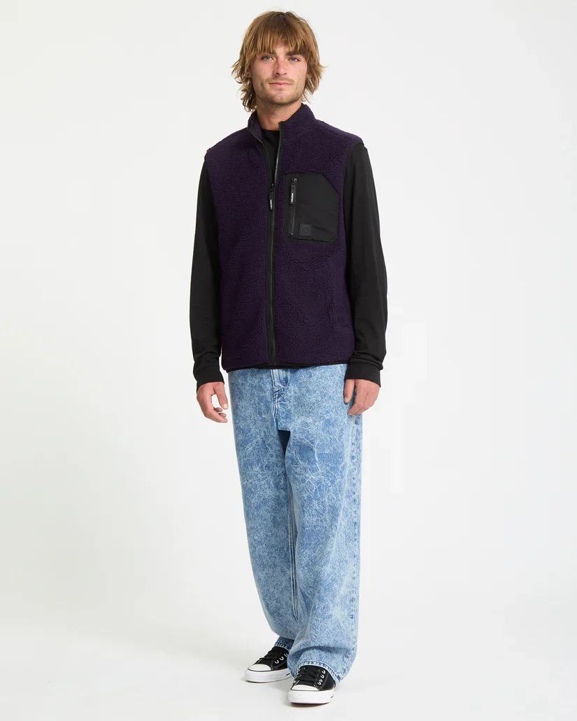 Volcom Men's Muzzer Fuzzar Vest Fleece Dark Purple A1832303-DPL - Image 7