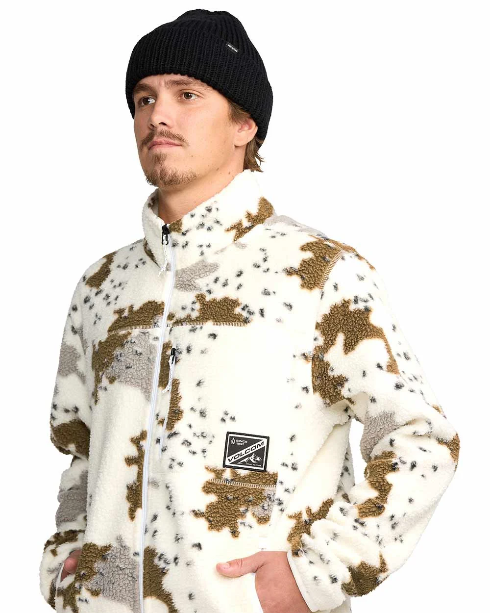 Volcom Men's Nelson Sherpa Full Zip Jacket White G4852601-WHT - Image 5