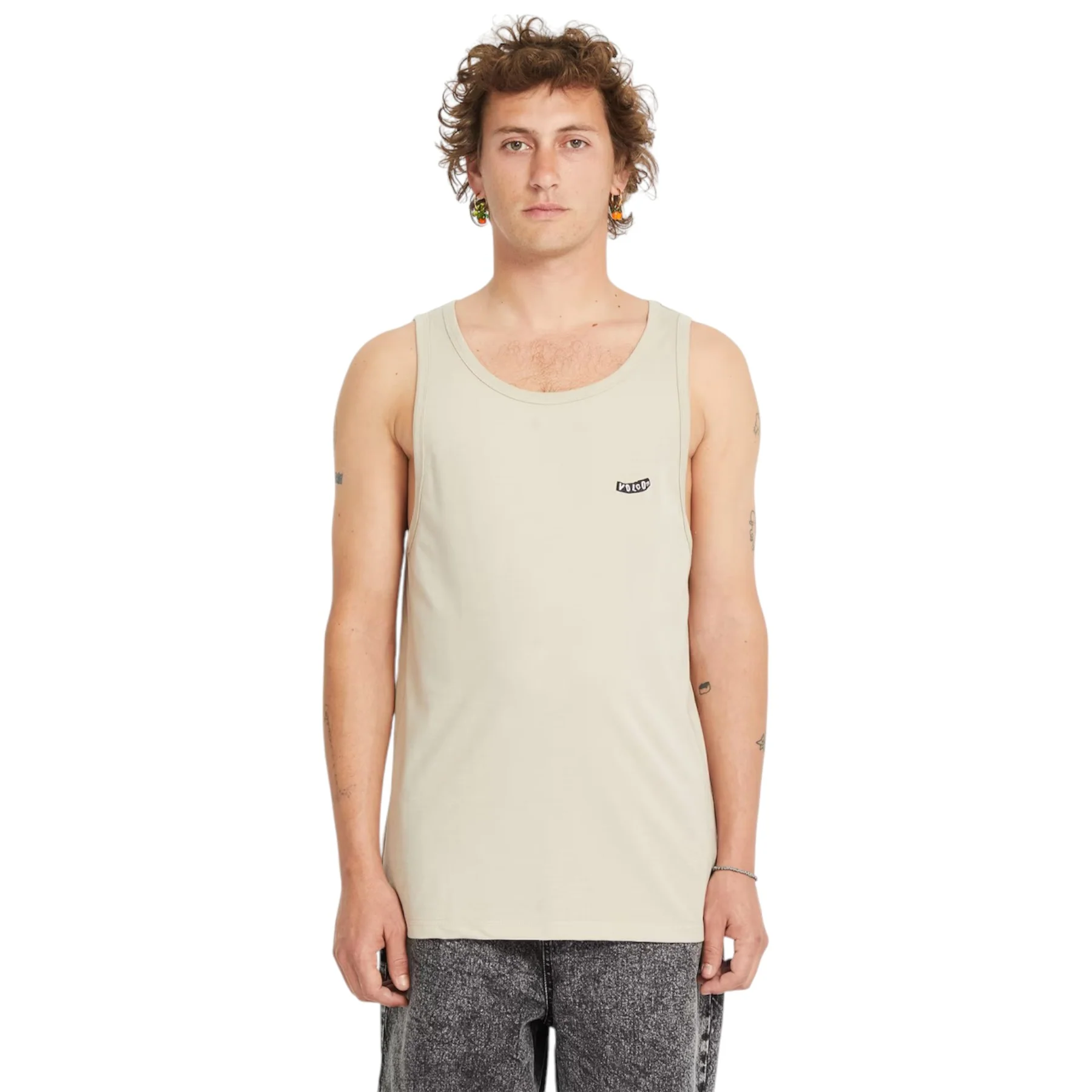 Volcom Men's Pistol Stone Tank Top Light Khaki A4512402_LKH