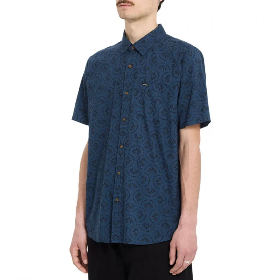 Volcom Men's Scaler Stone Woven Shirt Midnight Blue A0412624_MDB - Image 3