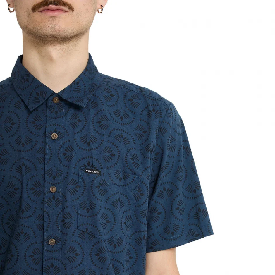 Volcom Men's Scaler Stone Woven Shirt Midnight Blue A0412624_MDB - Image 4