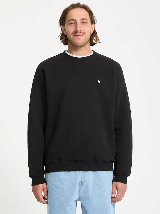 Volcom Men's Single Stone Crew Sweatshirt Black A4632502-BLK