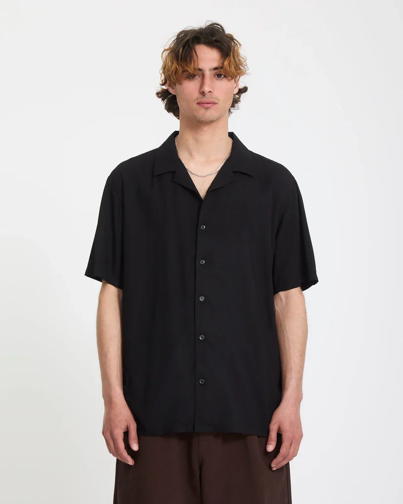 Volcom Men's Single Stone Shirt Gloss Black A0412622_GBK