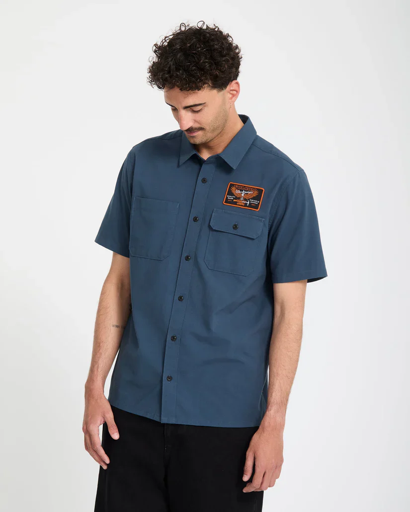 Volcom Men's Slab City Shirt Midnight Blue A0412618_MDB - Image 7