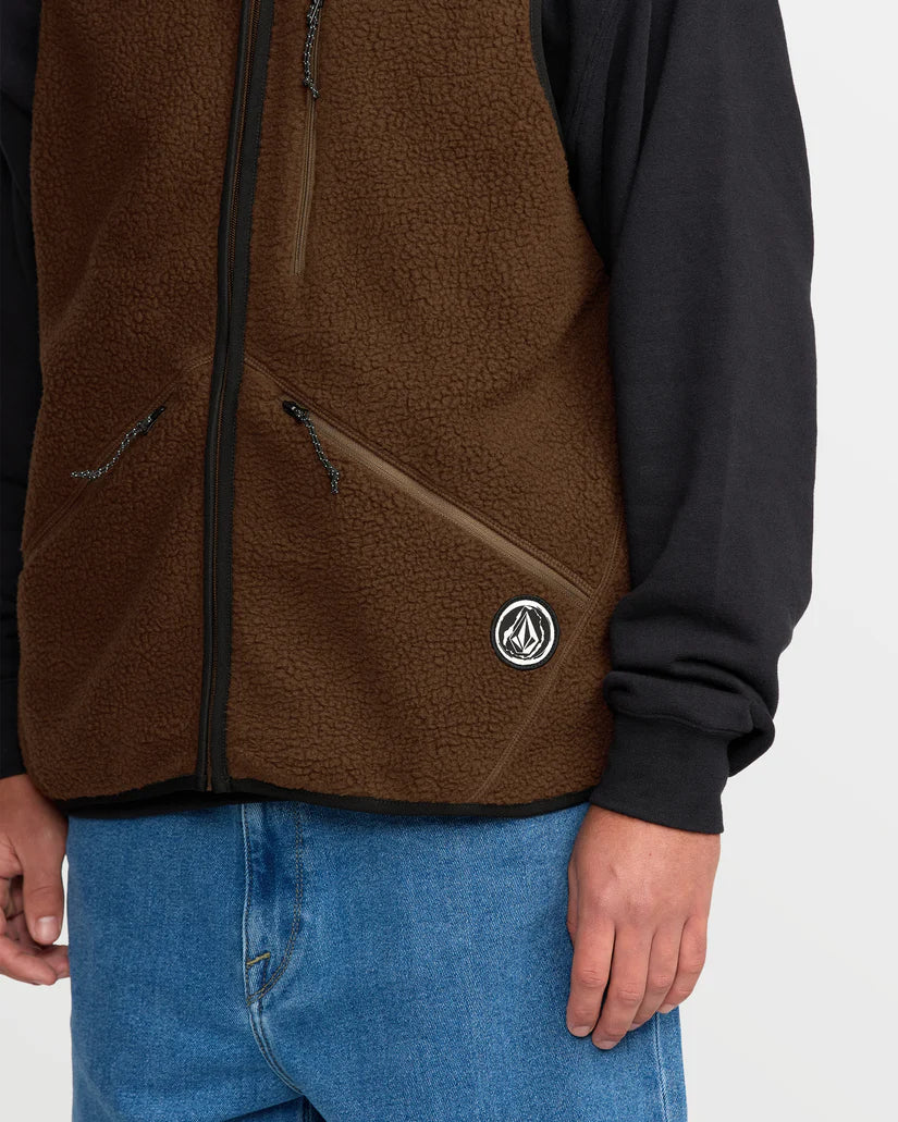 Volcom Men's Snowdrift Vest Fleece Brown G1852600-BRN - Image 4