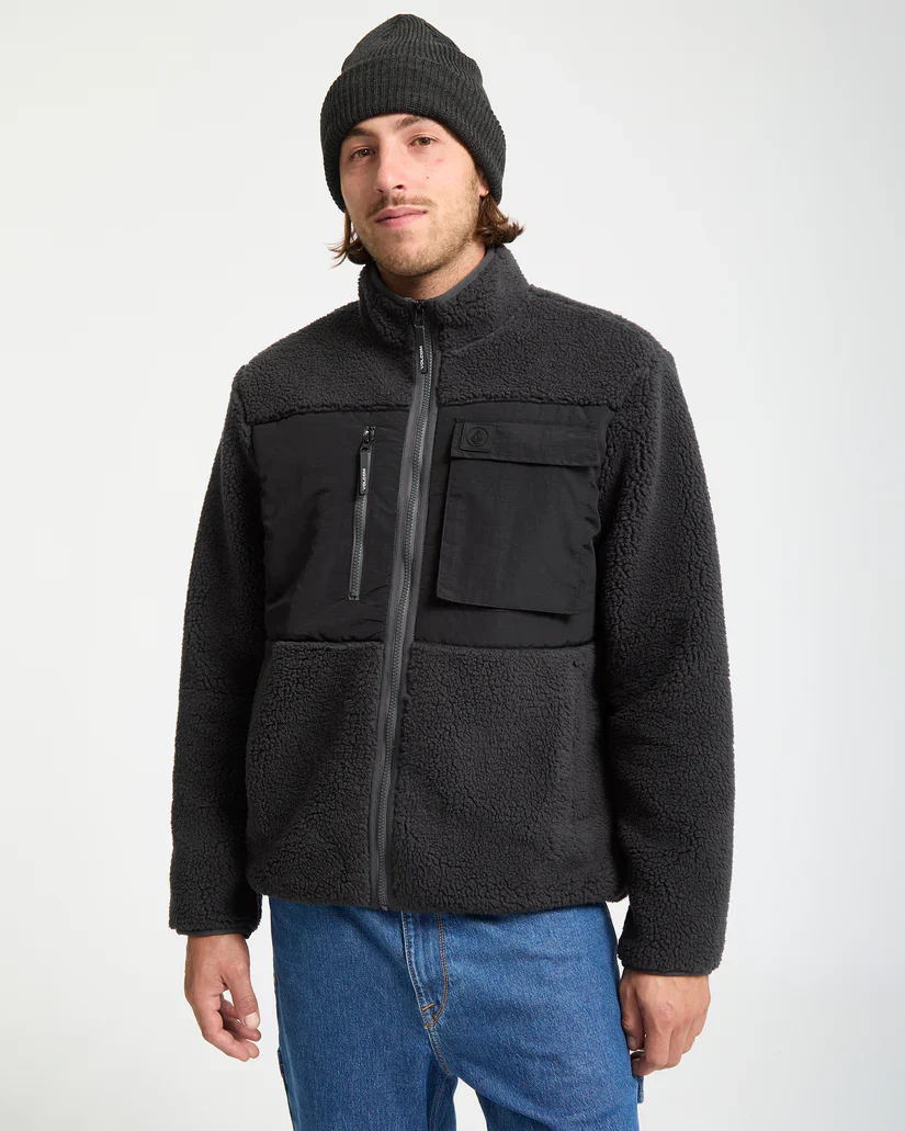 Volcom Men's Storm Stone Zip Fleece Asphalt Black A4842300-ASB - Image 4