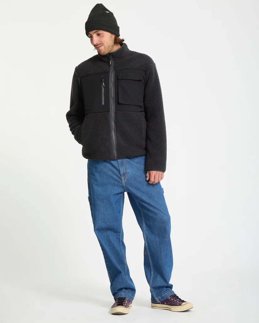 Volcom Men's Storm Stone Zip Fleece Asphalt Black A4842300-ASB - Image 6
