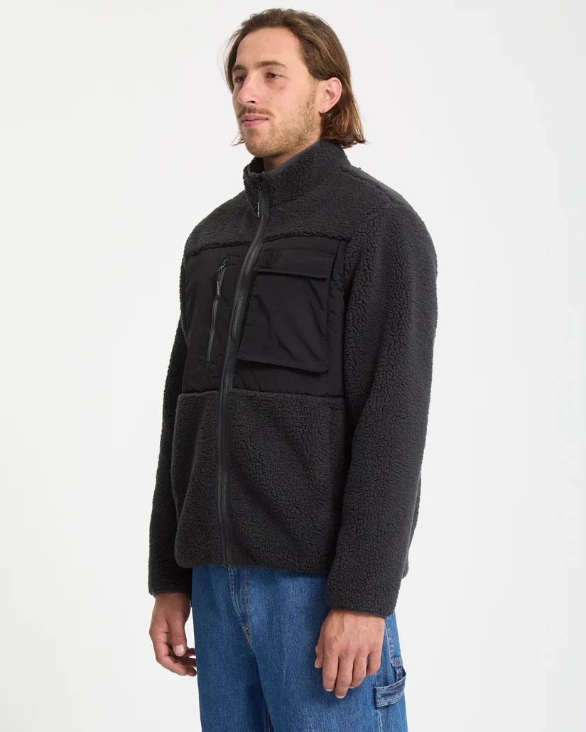 Volcom Men's Storm Stone Zip Fleece Asphalt Black A4842300-ASB - Image 7