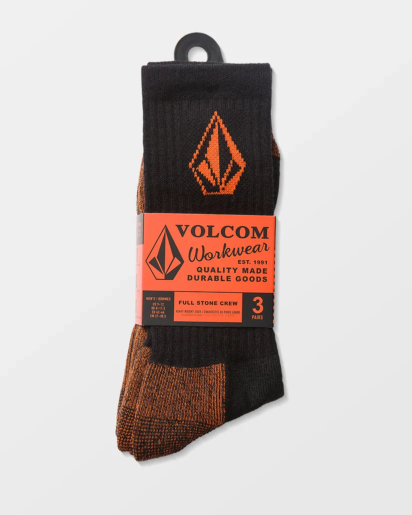 Volcom Men's Workwear Socks (3 pack) Black D6312612_BLK - Image 5