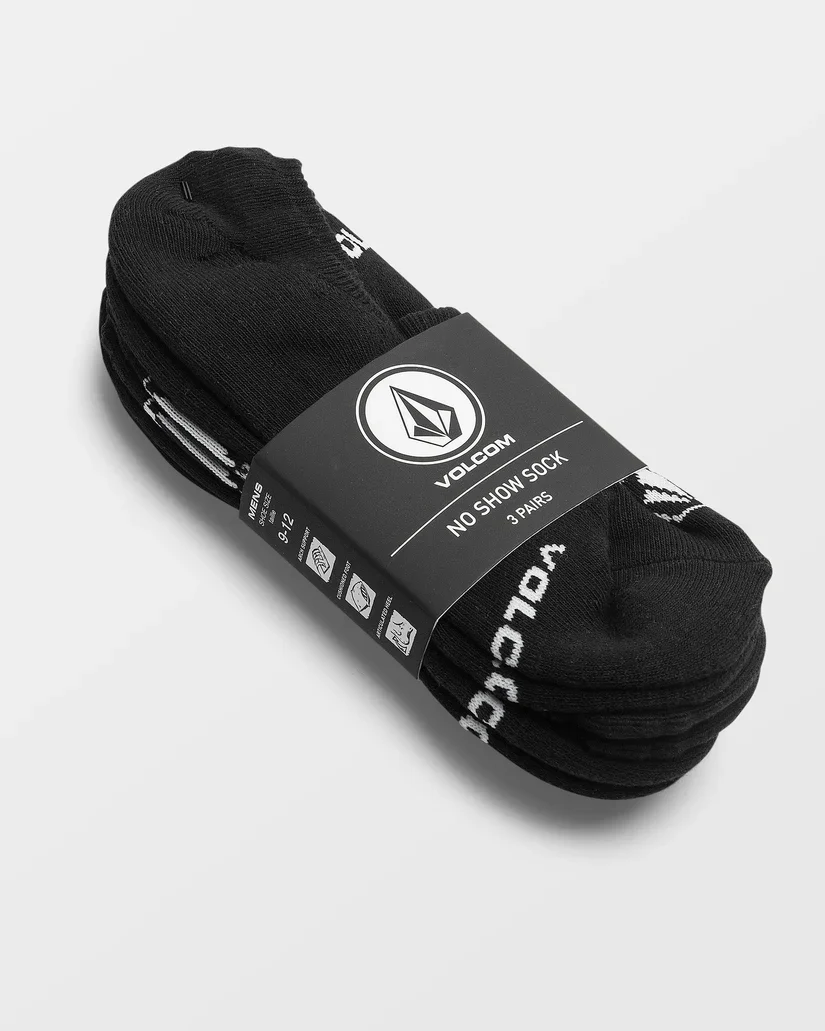 Volcom Men's Stones Nshw Socks (3 pack) Black D6312611_BLK - Image 2