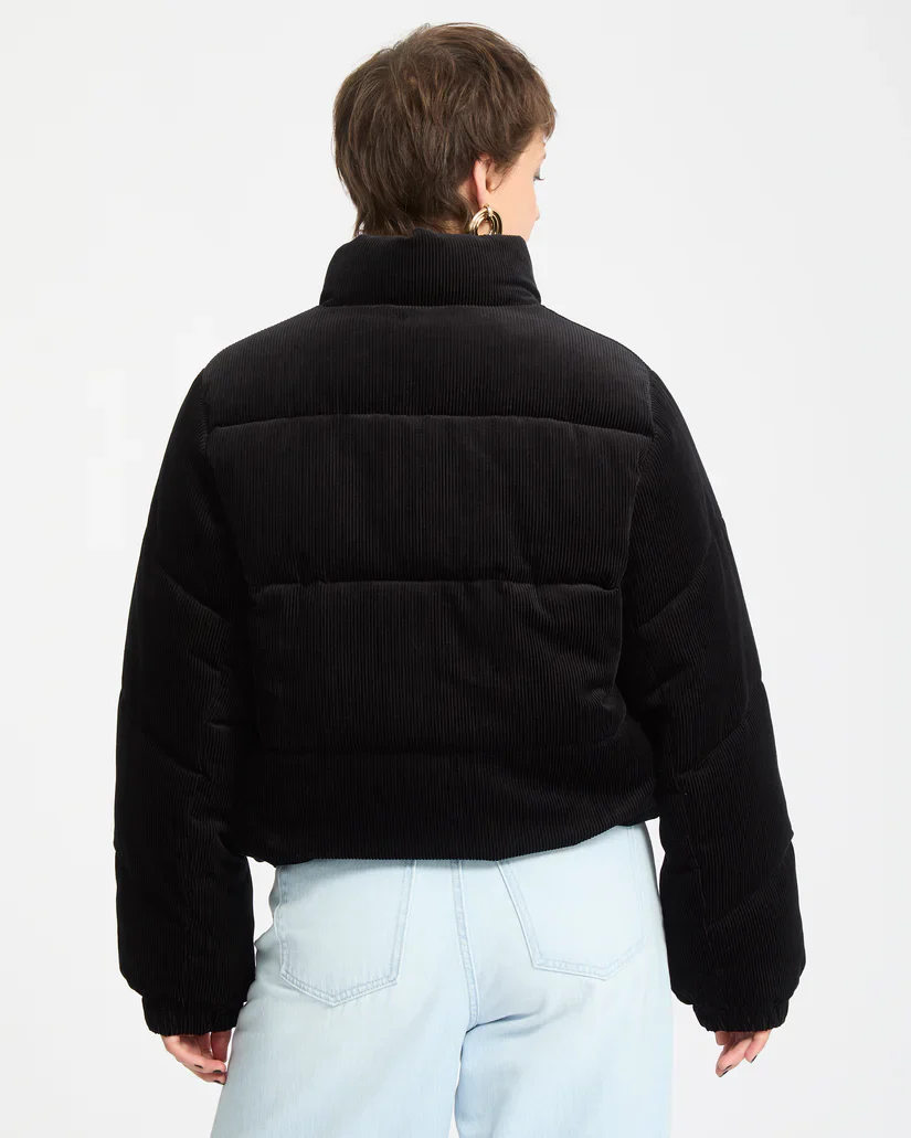 Volcom Women's Cord N Stone Puff Jacket Black B1732502_BLK - Image 2