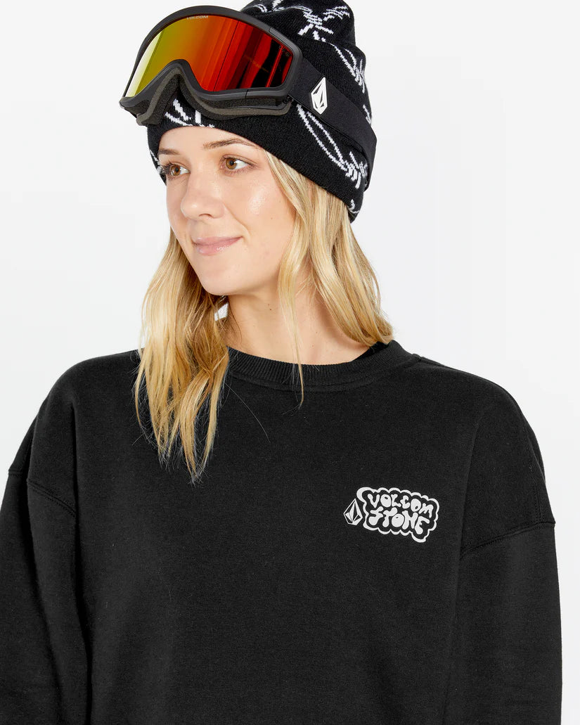 Volcom Women's Essential Crew Sweatshirt Black H4652501_BLK - Image 3