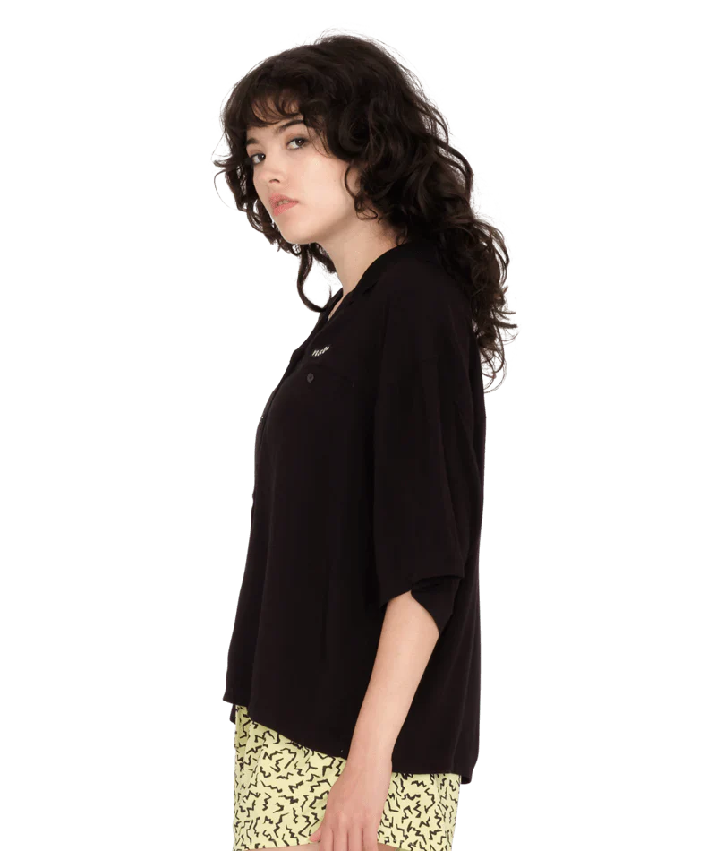 Volcom Women's Servistone Shirt Black B0412408_BLK - Image 3
