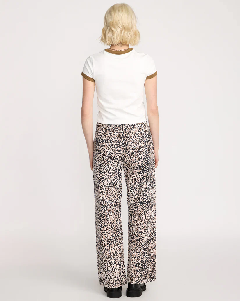Volcom Womens' Stoned Boyfriend Lowrise Jeans Animal Print B1932503_ANM - Image 2