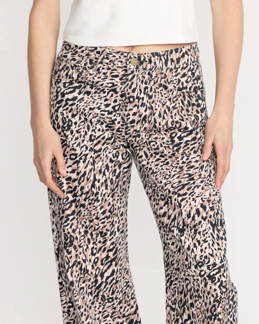 Volcom Womens' Stoned Boyfriend Lowrise Jeans Animal Print B1932503_ANM - Image 3