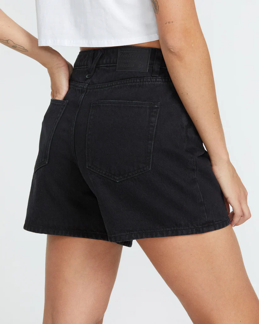 Volcom Women's Stoned Boyfriend Shorts Black B2012500_BLK - Image 3