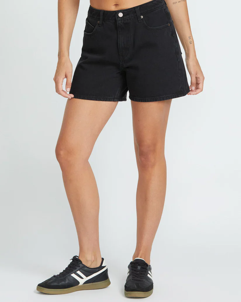 Volcom Women's Stoned Boyfriend Shorts Black B2012500_BLK - Image 4