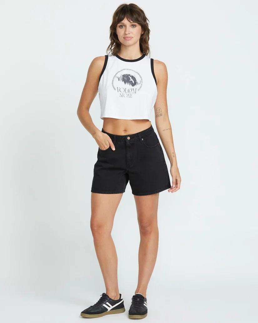 Volcom Women's Stoned Boyfriend Shorts Black B2012500_BLK - Image 5