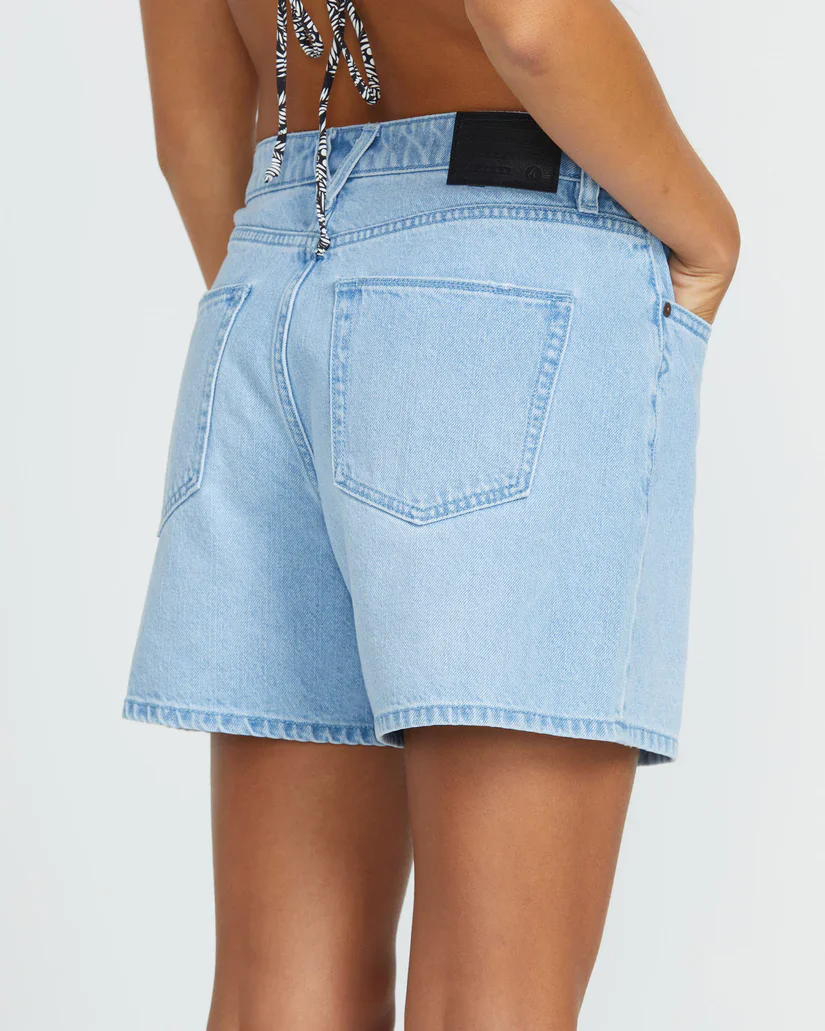 Volcom Women's Stoned Boyfriend Shorts Blue Bird B2012500_BRB - Image 4
