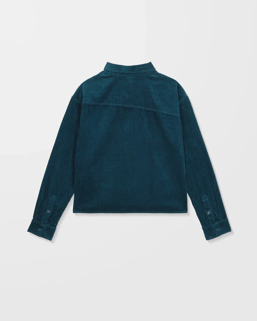 Volcom Womens' Weellow Corduroy Shirt Emerald Green B0532404_EMG - Image 7