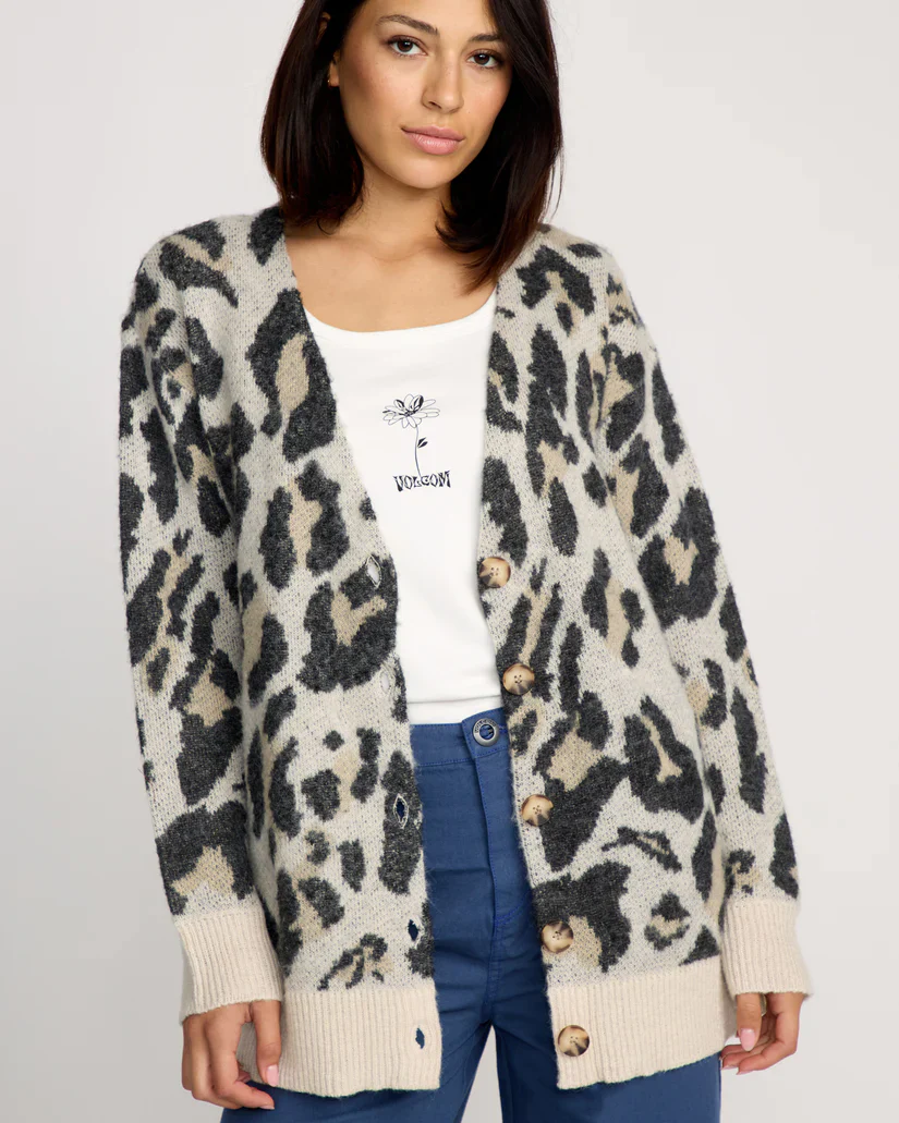 Volcom Womens' Wylding Out Cardigan Animal Print B0732508_ANM - Image 3
