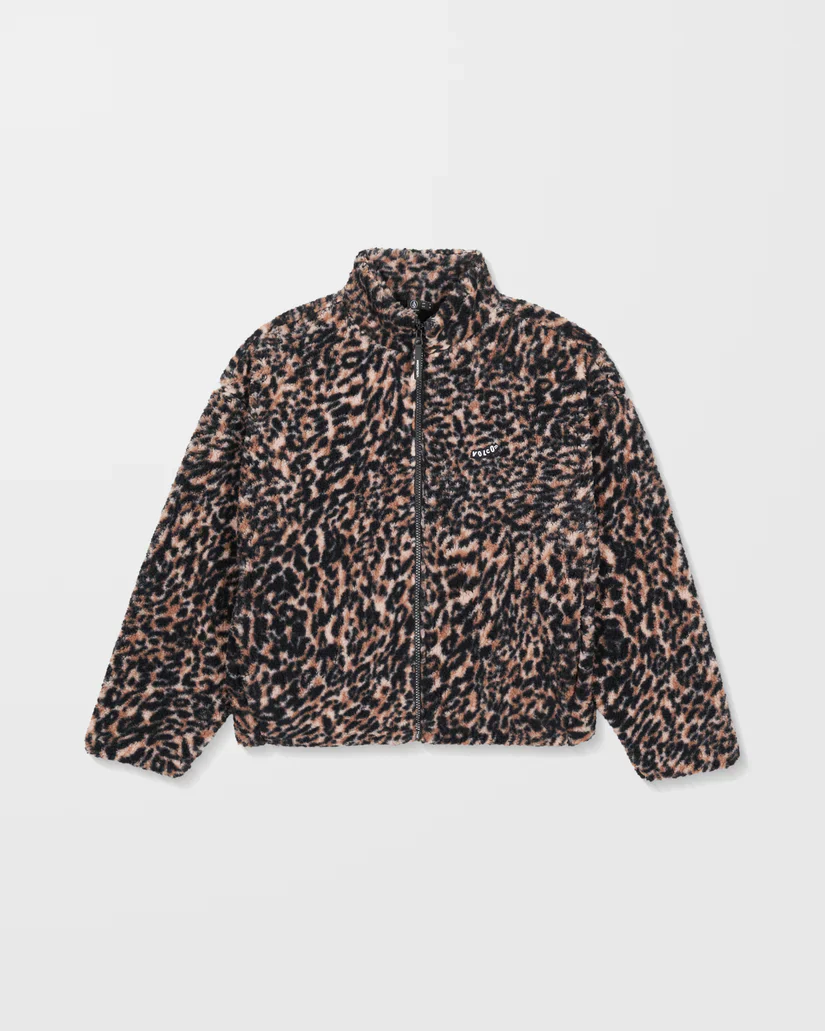 Volcom Women's Wylding Out Zip Sherpa Fleece Animal Print B4832502-ANM - Image 8
