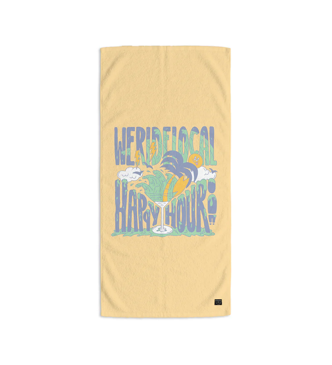 We Ride Local Unisex Happy Hour Beach Towel Yellow TPHH_SS26
