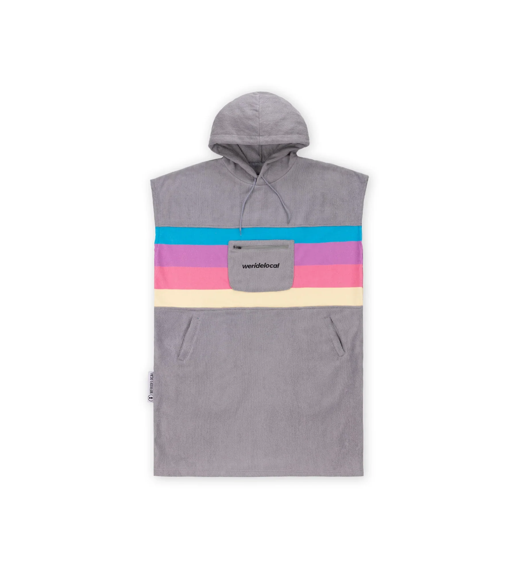 We Ride Local Unisex Rays Poncho Beach Towel Grey PRG_SS26